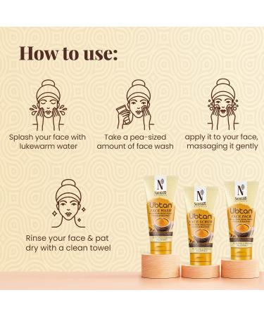Nutriglow Natural S Ubtan Face Wash for All Skin Types with Haldi Chandan & Rose Water 100G - Buy Online on GoSupps.com