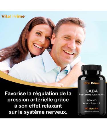  VITAL PRIME GABA 120 Capsules 500MG Per Capsule (Gamma-Aminobutyric Acid) 4 Month Supply | GABA Capsules Reduce Stress & Anxiety & Improve Sleep Quality - Buy Online on GoSupps.com