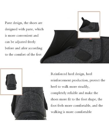 Memory Foam Diabetic Slippers - Extra Wide Surgery Recovery Shoe, Adjustable Stickbuckle, Warm & Comfy for Elderly Health - Brown 23.5cm - Buy Online on GoSupps.com