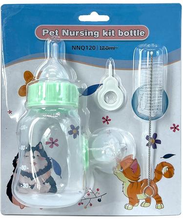 KARBAG Kitten Bottle 120 ml Pet Bottle with Silicone Nipple and Transparent Scale Mini Teat Bottle for Newborn Kittens Puppies Rabbits Small Animals Green - Buy Online on GoSupps.com