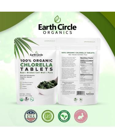 Earth Circle Organics Chlorella 400 Tablets (Pack of 2) and Spirulina Powder 4oz Bundle High Potency Vegan Superfood Supplement Packed with Protein Vitamins & Minerals for Daily Energy and Health - Buy Online on GoSupps.com