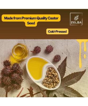Zelba Organic Jamaican Black Castor Oil 4.2 oz | 100% Pure Cold-Pressed Unrefined | Hair Skin Brows Lashes Care | Hexane-Free Glass Bottle - Buy Online on GoSupps.com