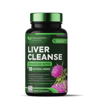 Liver Cleanse Detox & Repair Formula Supplement | For Enhanced Liver & Gut Health | Boosts Energy | Antioxidant with 21 Ingredients Milk Thistle  Silymarin  Artichoke  Dandelion  Beet  Chicory & More