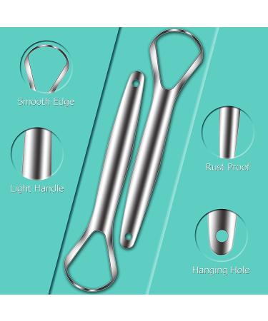 Stainless Steel Tongue Scraper - 2 Pack, BPA Free, Medical Grade Cleaner for Adults & Kids - Fight Bad Breath & Improve Oral Hygiene - Buy Online on GoSupps.com