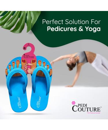Pedi Couture Pedicure Sandals for Women - Toe Separator Slippers Large Turquoise - Buy Online on GoSupps.com