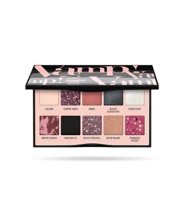 PUPA Milano Vamp! Scented Eye Palette - Contains 10 Multi-Finish Eyeshadows - Scented With The Notes Of Vamp Eau De-Parfum - Multisensory Experience - Easy To Apply - 003 Rebel Black - 0.22 Oz