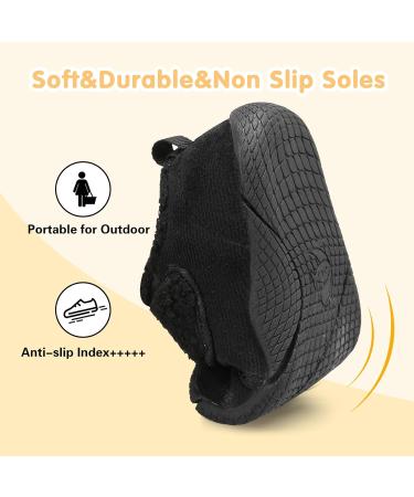 JOINFREE Baby Girl First Walking Shoes - Anti-Slip Plush Slipper Shoes for Toddlers - 2.5/3 UK Child - Black - Buy Online on GoSupps.com