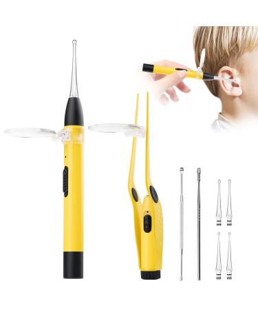 4 in 1 Ear Wax Removal Tool Kit  Ear Cleaner for Kids and Adults  Includes a Tweezer with Light  And Ear Wax Remover with 4 Reusable and Washable Replacement Soft Silicone Tips for Deep Cleaner Earwax
