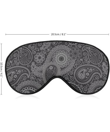 Black and White Paisley Sleep Mask for Women - Adjustable Eye Shades with Elastic Strap for Comfortable Sleep - Buy Online on GoSupps.com
