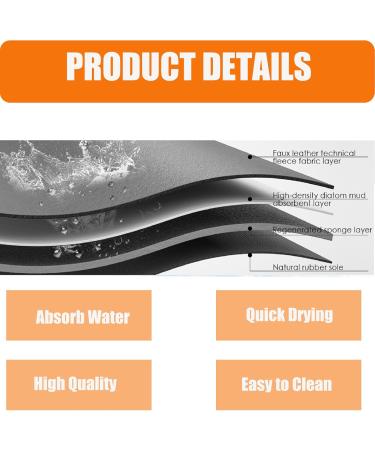 High-Quality Slide-Resistant Dog Bowl Pad - 60x40cm Super Absorbent & Quick-Drying Mats for Cats & Dogs | Dark Gray - Set of 2 - Buy Online on GoSupps.com