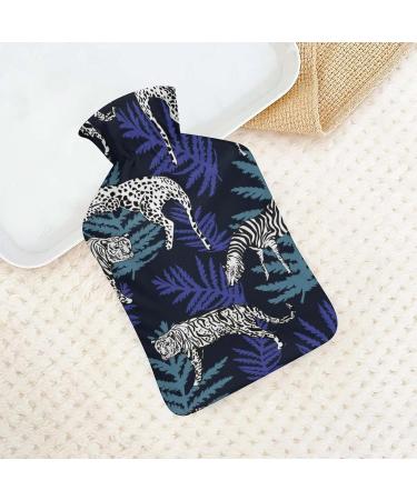 Leopard Pattern Hot Water Bottle with Lid - Rubber Pain Relief Bag for Cramps & Cold Therapy - Buy Online on GoSupps.com