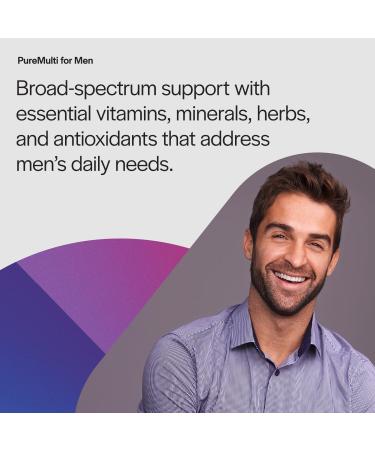 PureFormulas PureMulti for Men - Daily Comprehensive Multivitamin for Men's Health Vitality Energy Focus & Performance. Mens Vitamins A C D E & B12 Zinc Calcium Magnesium & More 60 Capsules - Buy Online on GoSupps.com