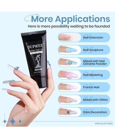 Buy Supwee Solid Builder Gel for Nails - 60g Multifunctional Clear Sculpture Gel for DIY Nail Art & Manicure - Non-Adhesive Hand-Poly Extension Gel - Buy Online on GoSupps.com