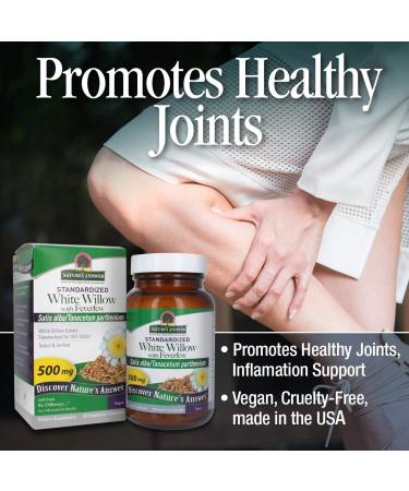 Nature's Answer White Willow Bark & Feverfew Capsules - Organic Inflammation Support, 60 Vegetarian Capsules for Healthy Joints - Buy Online on GoSupps.com