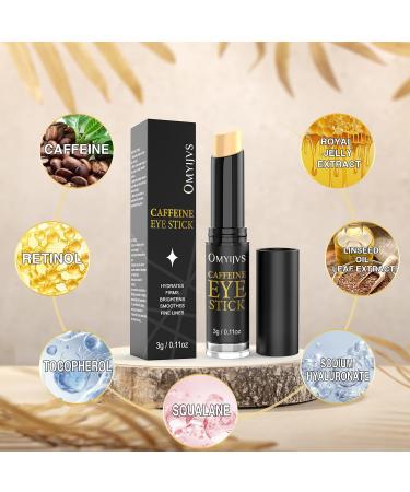OMYIJVS Caffeine Eye Cream Stick Eye Cream for Anti-Aging Dark Circles Puffiness Bags and Wrinkles - Gentle Under Eye Cream for Sensitive Skin Smooths Fine Lines - Buy Online on GoSupps.com