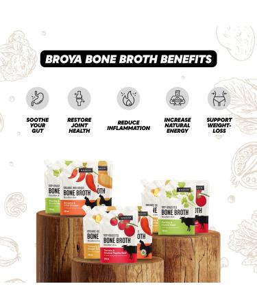 Broya Bone Broth Variety Pack - Grass-Fed Beef Bone Broth & Organic Chicken Bone Broth - Keto and Paleo Friendly Gluten-Free Ready to Sip or Cook - 500 ml (8 Pack) Variety 500 ml (Pack of 8) - Buy Online on GoSupps.com