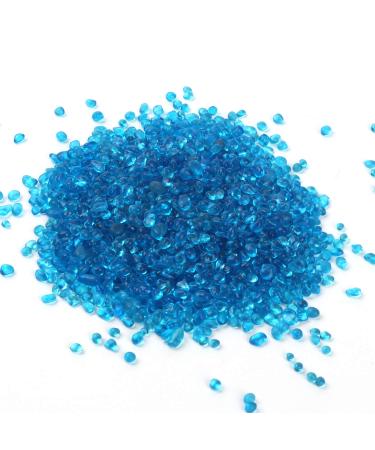 Alan Stone High Luster Reflective Fire Glass Gravel Fire Drops Fire Glass Pebbles Stones Beads for Fire Pit 3-6mm 305g/10.75oz (Aquamarine) 305.0 grams Aquamarine