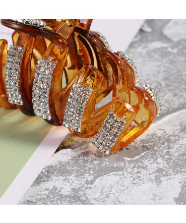 Frcolor Rhinestone Hair Jaw Clips | Non-Slip Acrylic Hair Claw Clips for Women | Stylish Headwear (Coffee) - Buy Online on GoSupps.com