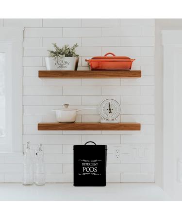 Metal Laundry Detergent Container Holder - Farmhouse Canister for Room Organization - Matte Black with Scoop Included - Buy Online on GoSupps.com