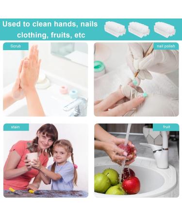 PIZSIET 8-Piece Double-Sided Hand Washing Brush Set - Nail Brush Transparent Nail Brush & 2 Nail Files for Kids & Bathroom Cleaning - Buy Online on GoSupps.com