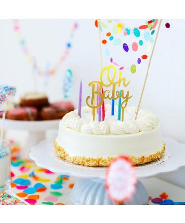 Baby Cake Topper 6Inch Cake Picks Baby Shower Birthday Gender Reveal Theme Party Glitter Acrylic Cake Decorations Supplies for Kids Baby Girl Boy Gold - Buy Online on GoSupps.com