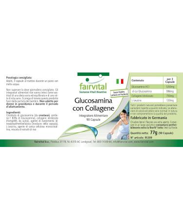 Fairvital | Glucosamine + Collagen - Highly Dosed - 90 Capsules - Buy Online on GoSupps.com