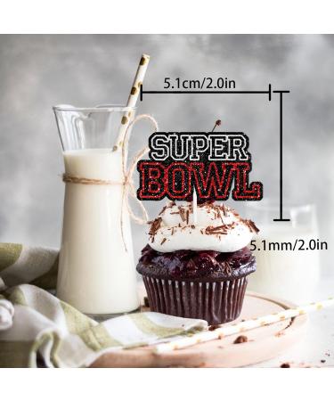 Trophy Rugby Ball Dessert Cupcake Topper Super Bowl Touchdown Sport Game Day Theme Decor Supplies Men Boys Happy Birthday Party Decorations set 18pcs Glitter - Buy Online on GoSupps.com