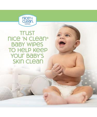 Nice 'N Clean Plant-Based Scented Baby Wipes - Green Tea Cucumber - 64 Wipes x 6 - Buy Online on GoSupps.com
