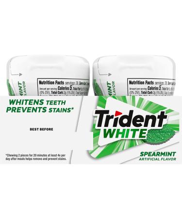 Buy Trident White Spearmint Sugar Free Gum - 240 Pieces (4 Bottles of 60) | International Shipping Available - Buy Online on GoSupps.com