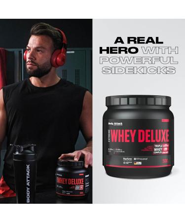 Body Attack Extreme Whey Deluxe - Cookies N Cream 500g | Protein Powder with Triple Whey Complex CFM Isolate - Low Fat & Sugar - Made in Germany - Buy Online on GoSupps.com