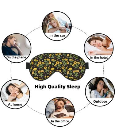 Buy Bees and Sunflowers Print Sleep Masks | Comfortable Soft Eye Mask with Adjustable Strap | Perfect for Home & Travel Use - Buy Online on GoSupps.com