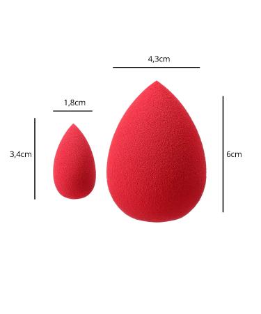 T4B KASH KI Red Teardrop-Shaped 2-Piece Makeup Sponge Set - Latex-Free Standard & Mini for Perfect Concealer Application | International Shipping Available - Buy Online on GoSupps.com