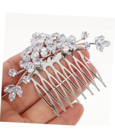 Beaupretty Bride Wedding Hair Comb bangs flower side rhinestone hair bridal side for women crystal rhinestones bridal hair combs for wedding decorate lace aluminum alloy Pearl Hair Comb - Buy Online on GoSupps.com