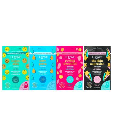 Shop I LOVE Face Time and Chills Face Masks - Hydrating Self Care Kit with Peel Off Mud and Cream Masks - Soothing 4 PC Set for Glowing Skin - Buy Online on GoSupps.com