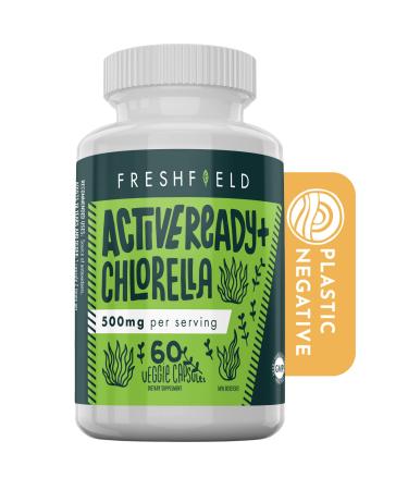 Freshfield Chlorella, Vegan Friendly, 500mg Capsules, Naturally-Occurring Chlorophyll & Beta-Carotene from Freshwater Green Algae, High in Antioxidants, Plastic Negative