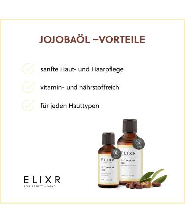 ELIXR Jojoba Oil (50 ml (1 pack) - Buy Online on GoSupps.com
