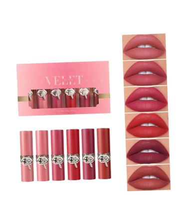 Lot de 6 rouges l vres mats cr meux - Application douce - Peau sensible - Formule s re et douce