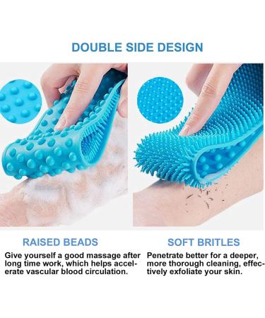 Silicone Back Brush - Double-Sided Bathing Scrubber for Body & Foot Peeling | International Shipping - Buy Online on GoSupps.com