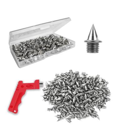 150 PCS 1/4 Inches Steel Spikes Track Shoe Spikes, Stainless Steel Track and Shoe Spikes with Spike Wrench, Steel Pyramid Spikes for Running, Hiking, High Jumping, Cross Country, with Storage Box