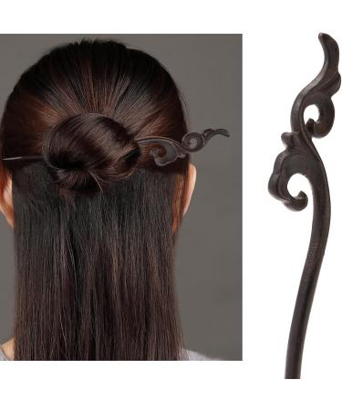 YINETTECH Wooden Peacock Feather Hair Stick Vintage Hair Fork Updo Hair Pin Traditional Chignon Pin Hair Accessories for Women Full Updos Low Bun Hairstyles - Buy Online on GoSupps.com