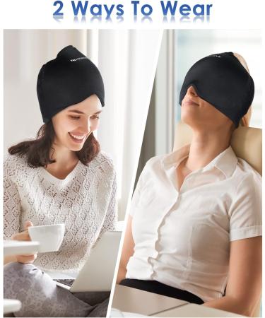 Chenove Migraine Ice Head Wrap - Gel Cap for Migraine & Headache Relief - Medium Size - Black (Style A) - Buy Online on GoSupps.com