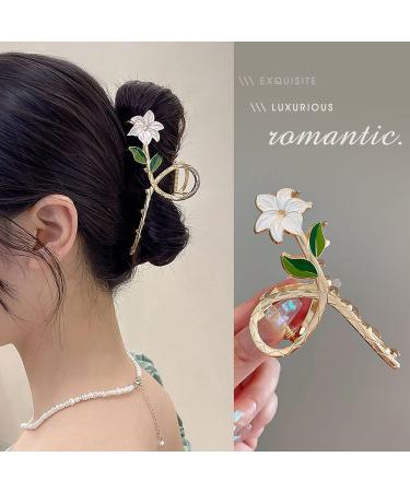 3PCS Flower Metal Hair Claw Clips - Nonslip Strong Hold Barrettes for Women and Girls with Long Curly Hair - Buy Online on GoSupps.com