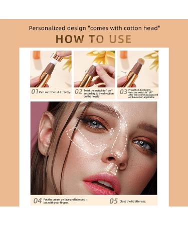 Gold Liquid Highlighter Wand with Cushion Applicator - Long Lasting Shimmer Finish Makeup Stick for Face Illumination - Buy Online on GoSupps.com