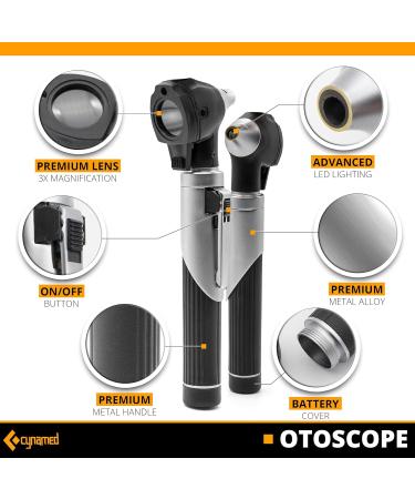Cynamed Duplex Otoscope Set - Multi-Function Ear Scope for Ear & Eye Examination - Black - Buy Online on GoSupps.com