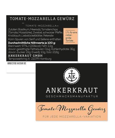 Buy Ankerkraut Tomato-Mozzarella Spice - 110g Mediterranean Antipasti Blend Sugar-Free Premium Quality - International Shipping Available - Buy Online on GoSupps.com