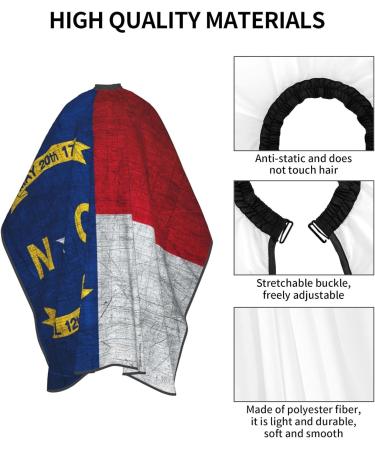 Unisex Barber Cape - North Carolina Flag Hair Cutting Cape with Adjustable Neck for Hairdressers | Perfect for Salons & Home Use - Buy Online on GoSupps.com
