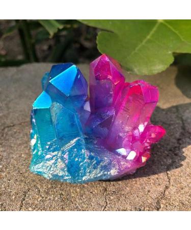 Room Decoration 100-200g Natural Crystal Bluish Violet Angel Aura Quartz Cluster Specimens Titanium Coating Quartz Cluster Beautiful Natural Crystal Stone (Size : 100-150g) - Buy Online on GoSupps.com