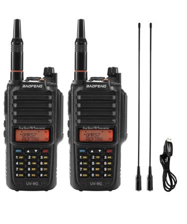 Baofeng UV-9G GMRS Radio (2 Pack) IP67 Waterproof Outdoors Two Way Radios Long Range Rechargeable with Programming Cable and RA-MD2 Antennas GMRS Repeater Capable Support Chirp 2PCS+Antennas - Buy Online on GoSupps.com