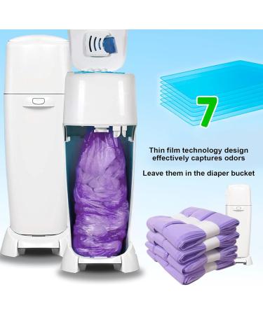 Refilling Foil for Diaper Pail - 12 Smell-Tight Cassettes 4.5m Compatible with Genius Munchkin Angelcare - Purple - Buy Online on GoSupps.com