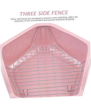 CORHAD Rabbit Toilet Pet Toilet Supply Triangle Potty Trainer Pet Training Toilet Pet Potty Ceramics Pink 30X26X12.5cm Pink - Buy Online on GoSupps.com